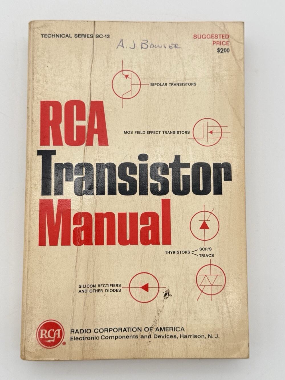 RCA Transistor Manual Technical Series SC-13 Soft Cover 1967 Used